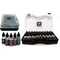 Vallejo Game Air, 17 ml, kleuren: zwart, blauw, brons, bruin, goud, groen, grijs, paars, rood, zilver, ..., fles