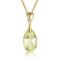 Montebello Ketting Pia DG513H - Swarovski Druppel - 925 Zilver Verguld - 16mm - 50cm