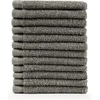 Blumtal Terry Handdoeken Set - 12 x Gezichts Handdoekje - 30 x 30 cm - Grijs
