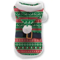 Plenty Gifts Kerst hondenjas gestreept print rood / groen