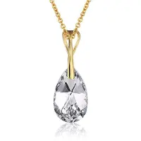 Montebello Ketting Pia DG515H - Swarovski Druppel - 925 Zilver Verguld - 16mm - 50cm