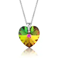 Montebello Ketting Fleur HZ527 - Swarovski Hart - 925 Zilver Gerhod. - Ø14mm - 50cm