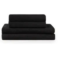 Blumtal Terry Handdoeken Set - 2 x Baddoek & 2 x Handdoek: Zwart