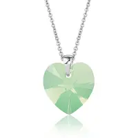 Montebello Ketting Fleur HZ528 - Swarovski Hart - 925 Zilver Gerhod. - Ø14mm - 50cm