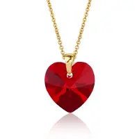 Montebello Ketting Fleur HG426 - Swarovski Hart - 925 Zilver Verguld - Ø14mm - 40cm
