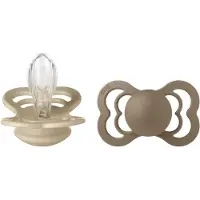 BIBS - Pacifier Supreme 2 PACK - Vanilla/Dark Oak - Size 2