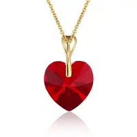 Montebello Ketting Pim HG526 - Swarovski Hart - 925 Zilver Verguld - Ø14mm - 50cm