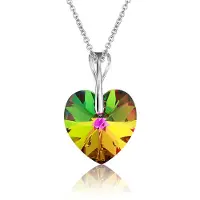 Montebello Ketting Pim HZ427 - Swarovski Hart - 925 Zilver Gerhod. - Ø14mm - 40cm