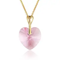 Montebello Ketting Pim HG529 - Swarovski Hart - 925 Zilver Verguld - Ø14mm - 50cm