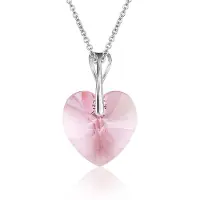 Montebello Ketting Pim HZ529 - Swarovski Hart - 925 Zilver Gerhod. - Ø14mm - 50cm