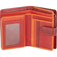 Visconti bags Visconti Dames Portemonnee - Leer - RFID - 10 pasjes - Rainbow Collectie - Rood Multi (RB51 RD)