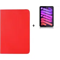 Modo Hoesje iPad Mini 6 2021 - Screenprotector iPad Mini 6 2021 - 8.3 inch - Tablet Cover Book Case Rood + Tempered Glass