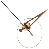 Nomon Cris Wandklok Cris G | Polished brass box, minute hand in black fiberglass and walnut arrow