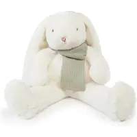 Bunnies By The Bay Snowdrop Nibble Fur Knuffel - Knuffeldier - Geborduurde details - Konijn - 30 cm - Wit/Grijs