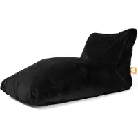 Whoober loungestoel zitzak "Bali XL" velvet zwart - Zacht en comfortabel - Wasbaar