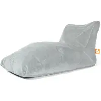 Whoober loungestoel zitzak "Bali XL" velvet grijs - Zacht en comfortabel - Wasbaar