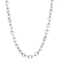 Lucardi Heren Ketting schakel - Staal - Ketting - Vaderdag Cadeautje - 65 cm - Zilverkleurig