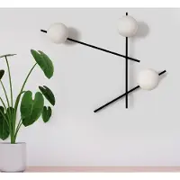SFORZIN Wandlamp Mikado, dimbaar, zwart, Woon-/ Eetkamer, metaal, Design, wandlamp