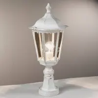 Orion Sokkellamp buiten Puchberg, wit / opaal, Aluminium, Antiek, Sokkellamp