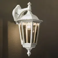 Orion Wandlamp buiten Puchberg, dimbaar, wit / opaal, Aluminium, Antiek, Wandlamp buiten