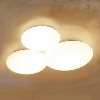 Vibia Design plafondlamp PUCK, dimbaar, wit / opaal, Woon-/ Eetkamer, Glas, Design, plafondlamp design
