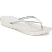 FitFlop Iqushion Dames Ergonomische Teenpost Sleehak Slippers Zilver