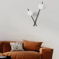 SFORZIN Wandlamp Mikado, dimbaar, zwart, Woon-/ Eetkamer, metaal, Design, wandlamp