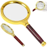 AA Commerce Luxe Retro Vintage Handloep Met Houten Steel - Vergrootglas Loupe - Hand Loep Voor Borduren/Hobby/Diamond Painting - Klassieke Juweliersloep - Glazen 60mm Lens