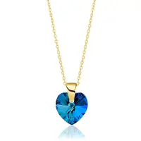 Montebello Ketting Aella KHG432 - Swarovski Hart - 925 Zilver Verguld - Ø10mm - 40cm
