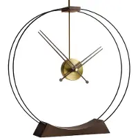 Nomon Aire Staande Klok Black Fiberglass, Ash Wood with Walnut finished, Polished Brass Box