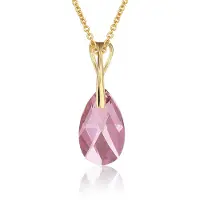 Montebello Ketting Pia DG411H - Swarovski Druppel - 925 Zilver Verguld - 16mm - 40cm