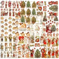 Packlinq Vintage plaatjes, kerstmis, vel 16,5x23,5 cm, 30 vel/ 1 doos