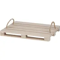 COSY&TRENDY Pallet Pln Hout 40x30xh3,5cm Rechthoek2xhandvat Touw