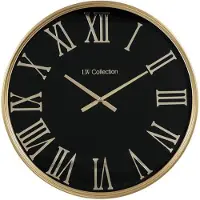 LW Collection | Wandklok Sierra metaal goudkleurig 80x80 cm wandklokken | NADUVI