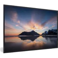 PosterMonkey Fotolijst incl. Poster - Zonsopkomst achter eiland - 30x20 cm - Posterlijst