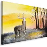 Karo-art Schilderij - Hert, Print op canvas, 4 maten, Premium Print