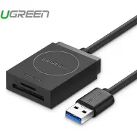 UGREEN - Lecteur de carte - 2 en 1 (MMC, SD, RS-MMC, microSD, SDHC, microSDHC, SDXC, microSDXC) - UHS Class 1 - USB 3.0
