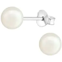 Montebello Oorbellen Bahar Cream - 925 Zilver E-Coating - Parel - ∅6mm