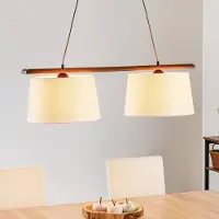 Lamkur Hanglamp Sweden, dimbaar, hout donker, Woon-/ Eetkamer, Hout, Modern, Hanglamp