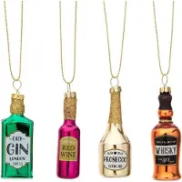 Sass & Belle Sass & Bell - Kersthangers Drankflesjes - 4 stuks - Kerstdecoratie