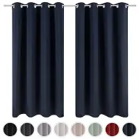 Blumtal Gordijnen - Verduisterend Gordijn Kant en Klaar - Blackout Gordijnen - 140 x 145 cm - Donker Oceaan Blauw - Set van 2