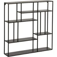 J-Line 86174 Rek Muur 6 Niveaus Metaal Zwart