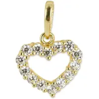 New Bling 9NBSAM-G210458 Gouden Hanger - Dames - Hartje - Bedel - Zirkonia - 9 x 9 mm - 14 Karaat - Goud