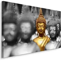 Karo-art Schilderij - Gouden Boeddha, Premium Print