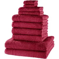 Bonprix Handdoek van katoen (10-dlg. set) maat 10-dlg. set bestaande uit wasdoekje: 30/30 cm, gastendoekje 30/50 cm: 30/50 cm, handdoek 50/100 cm: 50/100 cm, douchelaken: 70/140 cm
