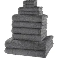 Bonprix Handdoek van katoen (10-dlg. set) maat 10-dlg. set bestaande uit wasdoekje: 30/30 cm, gastendoekje 30/50 cm: 30/50 cm, handdoek 50/100 cm: 50/100 cm, douchelaken: 70/140 cm