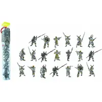 Plastoy Tube met 20 Mini figuren Guerriers Warriors