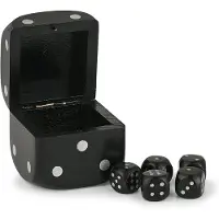 Authentic Models - Dobbelsteenbox - dobbelsteenbak - opbergbox Dobbelstenen - Dobbelstenen - 6,5 x 6,5 x 6,5 Cm - Zwart