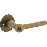Intersteel Deurkruk L/L Bol op rozet - messing getrommeld