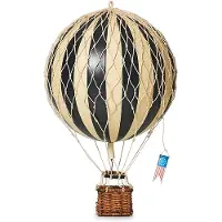 Authentic Models - Luchtballon Floating The Skies - luchtballon decoratie - kinderkamer decoratie - Zwart - Ø 8,5cm